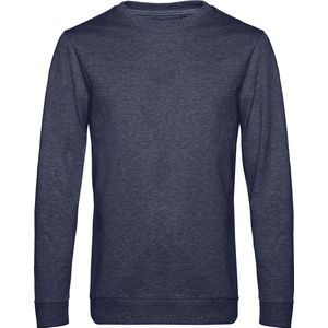 Sweater 'French Terry' B&C Collectie maat 3XL Heather Donkerblauw/Navy
