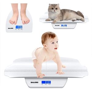 BALORS® Baby weegschaal - Dierenweegschaal - 5 gr nauwkeurig - Extra groot platform - Ideaal voor Baby's, Honden & Kleine Huisdieren - Personenweegschaal - Digitale weegschaal - LCD Display - Tot 100 kg