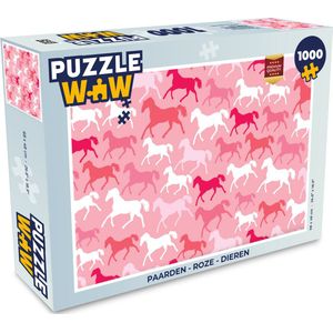 Puzzel Paarden - Roze - Dieren - Meisjes - Kinderen - Meiden - Legpuzzel - Puzzel 1000 stukjes volwassenen
