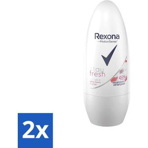 Rexona - Deodorant Roller - Motion Sense - Stay Fresh - Witte bloemen & Lychee - Anti-Transpirant & Perspirant - 50ml - Voordeelverpakking - 2 stuks