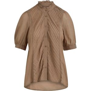Zandkleurige blouse met korte mouwen - Coster Copenhagen