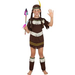 Funidelia | Indianen kostuum voor meisjes  Indianen, Cowboys, Western - Kostuum voor kinderen Accessoire verkleedkleding en rekwisieten voor Halloween, carnaval & feesten - Maat 122 - 134 cm - Bruin