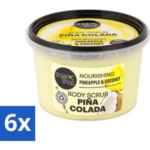 Organic Shop - Body Scrub Pineapple & Coconut - Verfrissend en Voedend - 250 ml - Voordeelverpakking - 6 stuks
