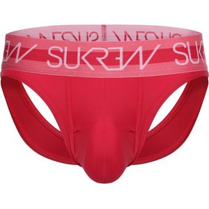 Sukrew V-Brief Jockstrap Deep Coral - Maat XS - Heren Ondergoed - Jockstrap met liftend effect