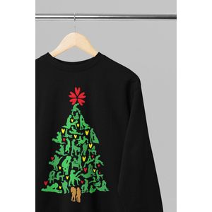 Foute kersttrui - Vieze 18+ kerstboom - Wurban Wear | 18+ | Grappige sweater | Leuk cadeau | Unisex sweater | Oversized sweater | Kersttrui heren | Foute kerstkleding | Kerst sweater | Kerst diner | Kersttrui dames | Foute kersttruiendag 2025 | Zwart