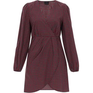 DreiMaster Klassik Jurk  grijs / rood / zwart