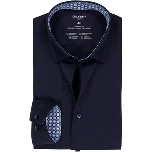 OLYMP - 24/7 Luxor - Overhemd - Marine Blauw - Strijkvriendelijk