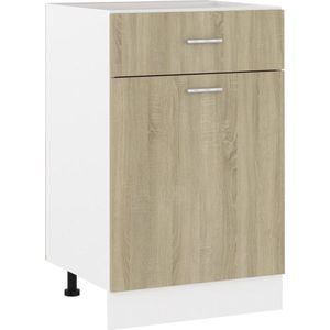 The Living Store Opbergkast - Sonoma Eiken - 50 x 46 x 81.5 cm - 1 lade en 2 schappen