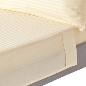 Homescapes - Damast laken zonder elastiek 240 x 275 cm, vanille - 100% Egyptisch katoen