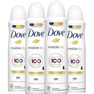 Dove - Invisible Dry - Deodorant Spray - 4 x 150 ml - Voordeelverpakking