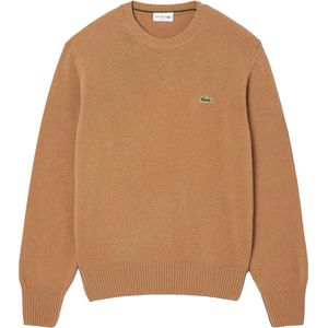 Lacoste - Gebreide Trui - Beige - O-hals - 100% Wol