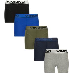 Vingino Boxershort - set van 5 Grijs/Blauw/Zwart