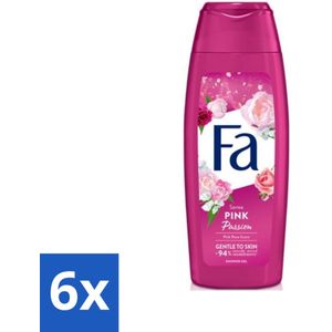 6 x Fa - Pink Passion - Douchegel - Roze Roos - 250 ml - Douchegel - Roze Roos - Fa - Verfrissende Geur - Huidverzorging