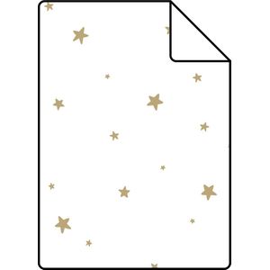 Proefstaal ESTAhome behang sterretjes wit en goud - 26,5 x 21 cm - 139259-S
