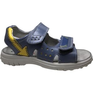 Naturino velcro gele pijl lederen sandalen Wharf blauw mt 32