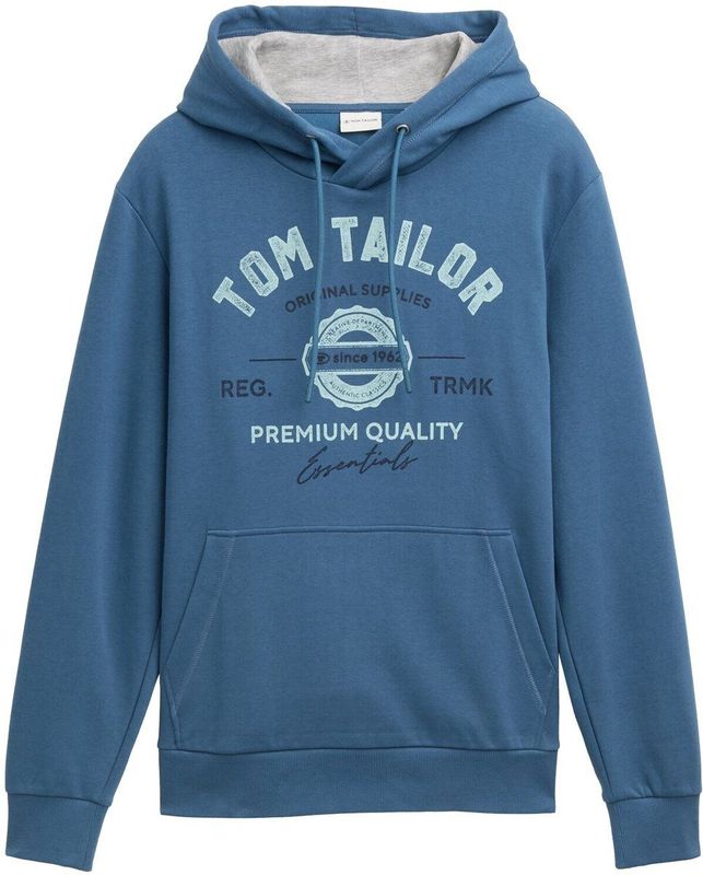 TOM TAILOR - Sweatshirt - Blauw - Capuchon - Lange Mouw