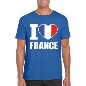 Blauw I love France supporter shirt heren - Frankrijk t-shirt heren M