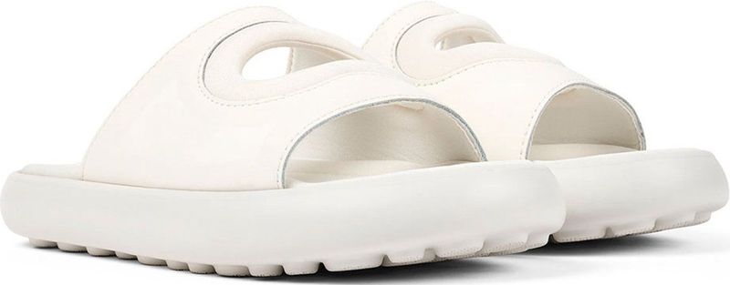 Camper - K201620 Sandalen - Wit - Leren/Textiel - Dames Slippers met Neopreen Details