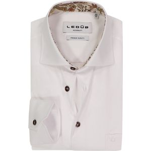 Ledub - Modern Fit - Overhemd - Wit - Strijkvriendelijk