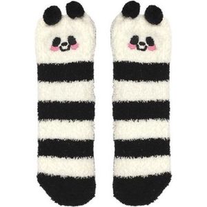 Dierenprint Sokken - Sokken - Kat - kleur Wit Zwart