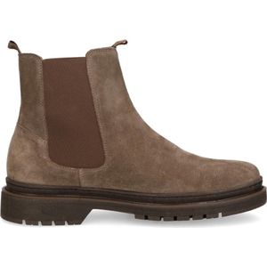 Manfield - Heren - Taupe suède chelsea boots - Maat 42