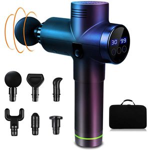 Elektrische Massagepistool – Diepe Weefsel Massager – 8 Wisselbare Koppen – 30 Snelheidsniveaus – Voor Nek, Rug & Spierpijn – Voor Sporters & Thuisgebruik – Zwart – Handformaat – 1 Stuk