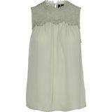 Vero Moda - Vmmaple Sl Lace Neck Top - Desert Sage - Dames
