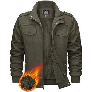Heren Winter Fleece Outdoor Sherpa Lined Militair Veldjacket