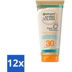 Garnier - Ambre Solaire - Waterresistente Beschermende Zonnebrandmelk - SPF 30 - 175 ml - Voordeelverpakking - 12 stuks