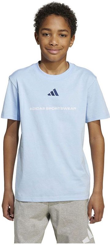 Adidas Slogan Single T-shirt Met Korte Mouwen Blauw 7-8 Years Jongens