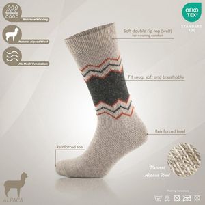 Wandelsokken van alpacawol voor dames en heren - Thermo-enkel sokken - 2 Paar - Grijs Antraciet