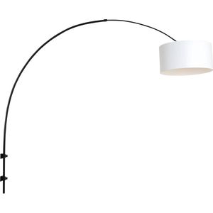 Steinhauer Sparkled Light wandlamp - boog - kap ⌀40 cm - draai- en uittrekbaar - zwart met wit