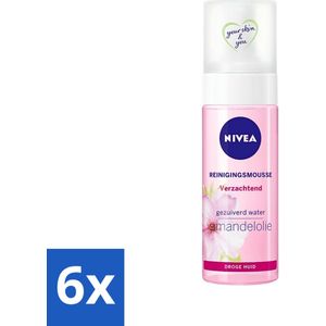 6 x NIVEA - Reinigingsmousse - Essentials Verzachtend - Voor droge & gevoelige huid - Met Amandelolie & Hydramine - 150 ml - Gezichtsreiniger - Droge Huid - Gevoelige Huid - Amandelolie - Hydraterende