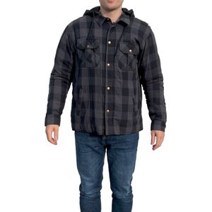 Lumberjack Motorjas Zwart-Grijs inclusief (uitneembare) protectie. Maat 4XL