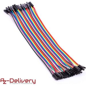 AZDelivery Jumper Draadkabel 40 stuks per 20 cm F2F Vrouwelijk naar Vrouwelijk compatibel met Arduino en Raspberry Pi Inclusief E-Book! 1