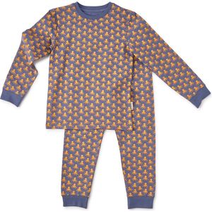 Little Label Pyjama Jongens Maat 98-104 - blauw, oranje - Zachte BIO Katoen - 2-delige pyama jongens - Dierenprint