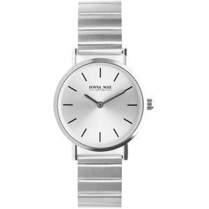 Lucardi Dames Donna Mae horloge zilverkleurig - Horloge - Staal - Zilverkleurig - 30 mm