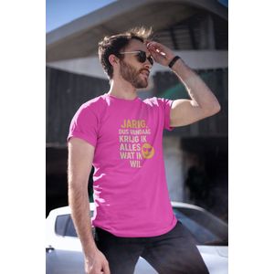 Krijg Wat Ik Wil - Verjaardag T-shirt Roze - Grappig T-shirt - Maat S - Verjaardag Cadeau Mannen - Limited Edition