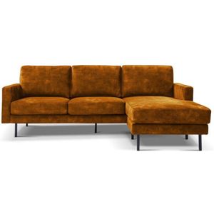 Hoekbank Cambridge 2,5-zits met Chaise Longue – Adore stof - Oker