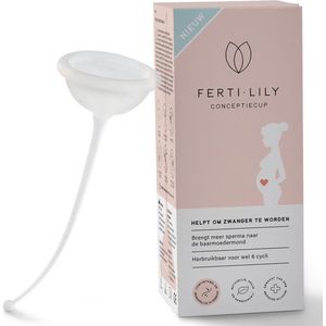 De FERTI·LILY Conceptie Cup helpt om thuis zwanger te worden. Dit duurzame, biocompatibele, hormoonvrije en veilige conceptiehulpmiddel kan de kans vergroten op een natuurlijke zwangerschap. Het bedrag is inclusief verzendkosten.