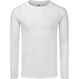 Fruit of the Loom Heren Iconische 150 T-Shirt met lange mouwen (Wit)