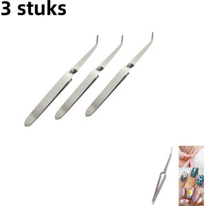 Set van 3 - Multifunctionele nagelvormclips - Bouwclips - Verlengstuk voor vormpincet - Zilver