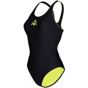 Aquasphere Essential Classic Back - Badpak - Dames - Zwart/Geel - 46