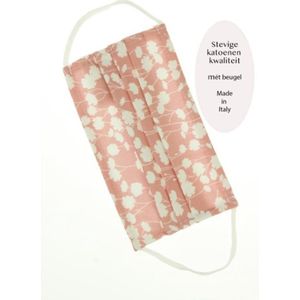 Mooi Lichtroze Bloemen Wasbaar Mondkapje - Lichtroze - Van Zeer Goede Kwaliteit - Verstellen mogelijk - Herbruikbaar niet-medisch mondmasker - OV - Bloemenprint - Face Mask - Fashion Mask