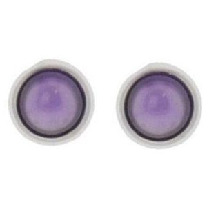 Behave Oorbellen - oorknoppen - oorstekers - paars - zilver kleur - 1 cm