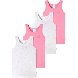 Schiesser Meisjes onderhemd 4 pack Kids Girls fijnrib Organic Cotton