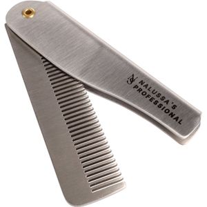 Nalussa - Zakkam - Opvouwbare Metalen Kam - Anti-Statisch - Voor Baard en Snor