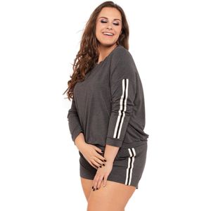 Korte pyjama, grafiet, gemêleerd PIGEON