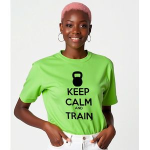 Kruskis Keep Calm And Train T-shirt Met Korte Mouwen Groen L Vrouw