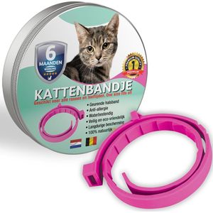 Biologische Vlooienband Voor Katten | Roze | 100% natuurlijk | Tegen vlooien en teken | Milieuvriendelijk en effectief
